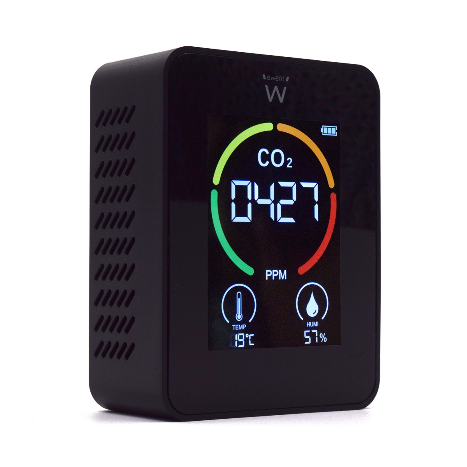 Detector de dióxido de carbono portátil Medidor de CO2 útil Monitor de calidad del aire con estuche de almacenamiento Lechnical Monitor de calidad del aire 