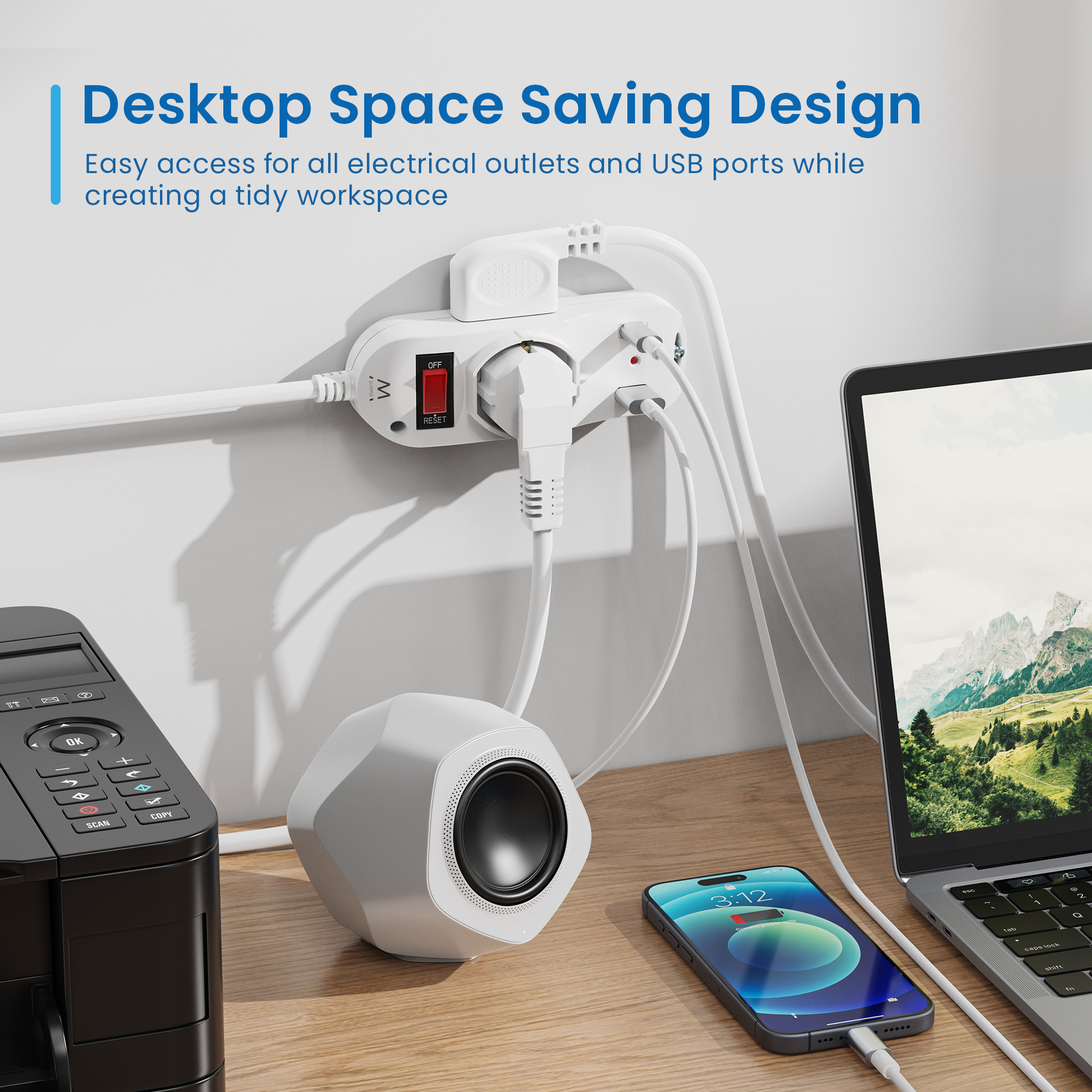 Cavo USB Type-C 3 In 1, 1 Metro, Intrecciato, Carica 3 Dispositivi Contemporaneamente