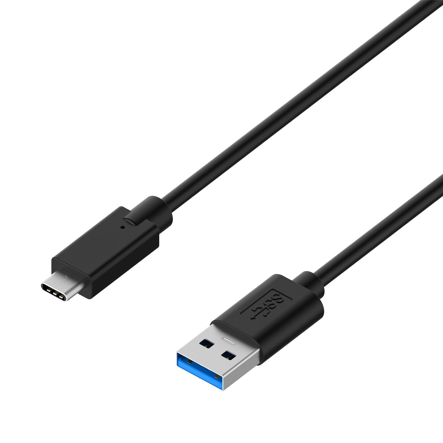 USB 3.1 cable Gen1 5Gbps 3A, USB-C/M-A/M, black, 1m
