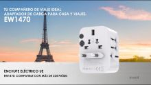 Embedded thumbnail for Adaptador de viaje universal con enchufes EU/USA/UK/AUS y 2 puertos USB y 3 Tipo-C